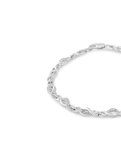 Haus of Brilliance .925 Sterling Silver Prong Set Diamond Accent Curved Spiral Link Bracelet product
