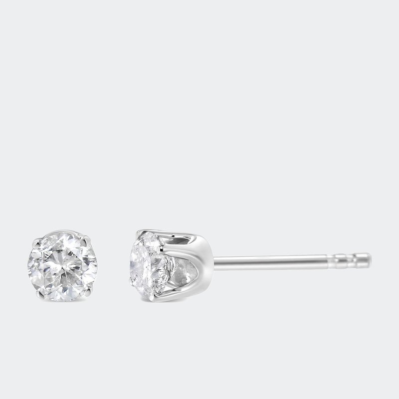 Shop Haus Of Brilliance Ags Certified 1.00 Cttw Round Brilliant-cut Diamond 14k White Gold Classic 4-prong Solitaire Stud Ea