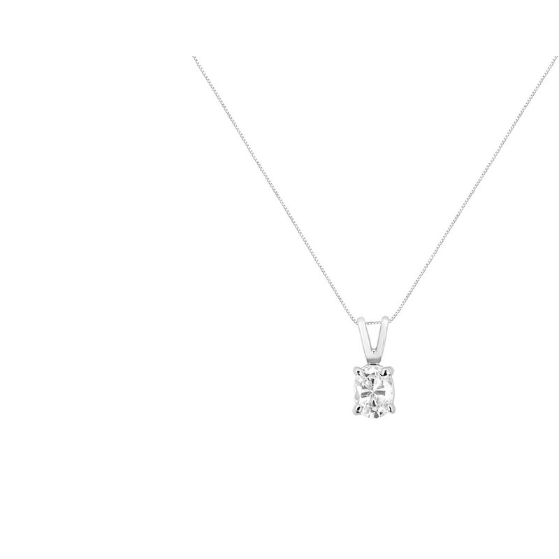 Shop Haus Of Brilliance Ags Certified 14k White Gold 1/3 Cttw Diamond Oval 18" Pendent Necklace