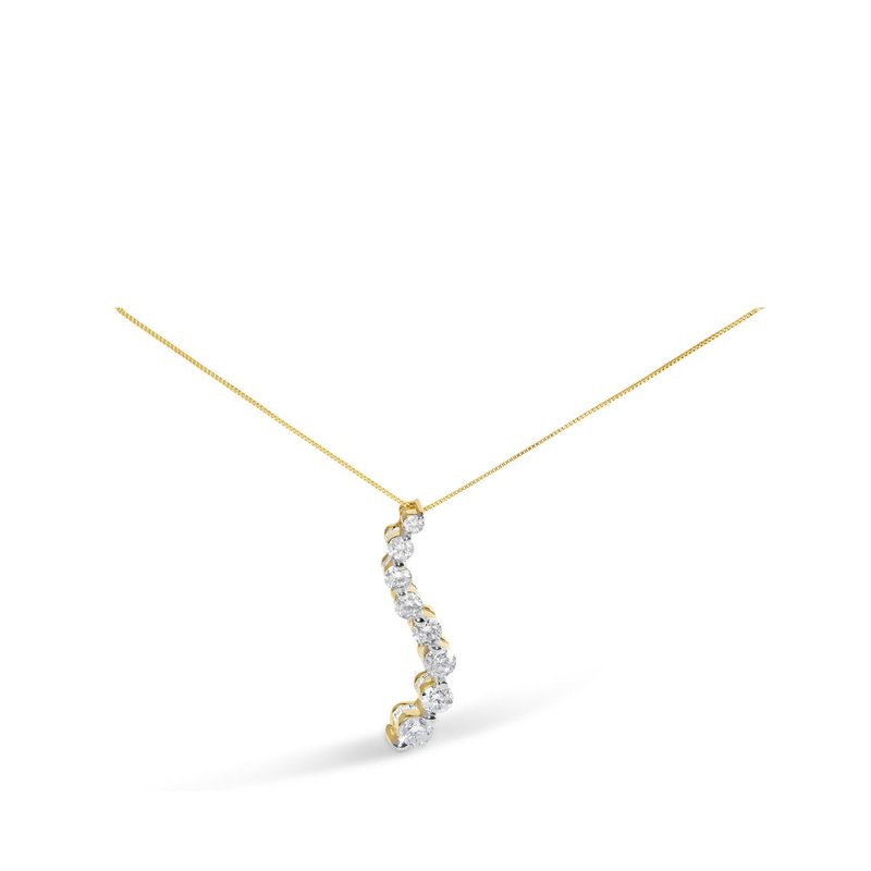 Haus Of Brilliance Ags Certified 14k Yellow Gold 3.0 Cttw Baguette And Brilliant Round-cut Diamond Journey 18" Pendant