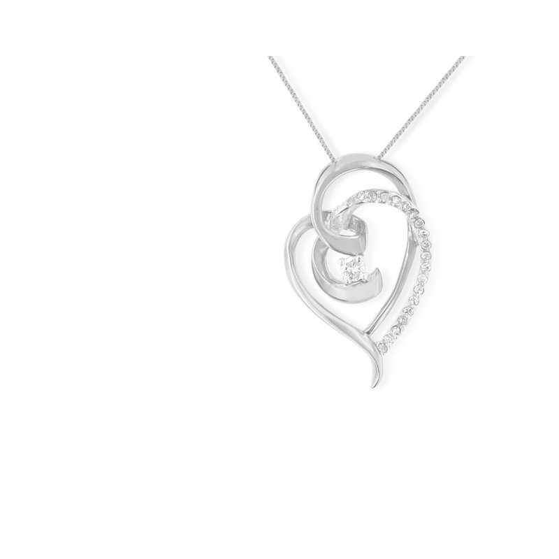 Haus Of Brilliance Espira 10k Gold Diamond Woven Heart Pendant Necklace In White