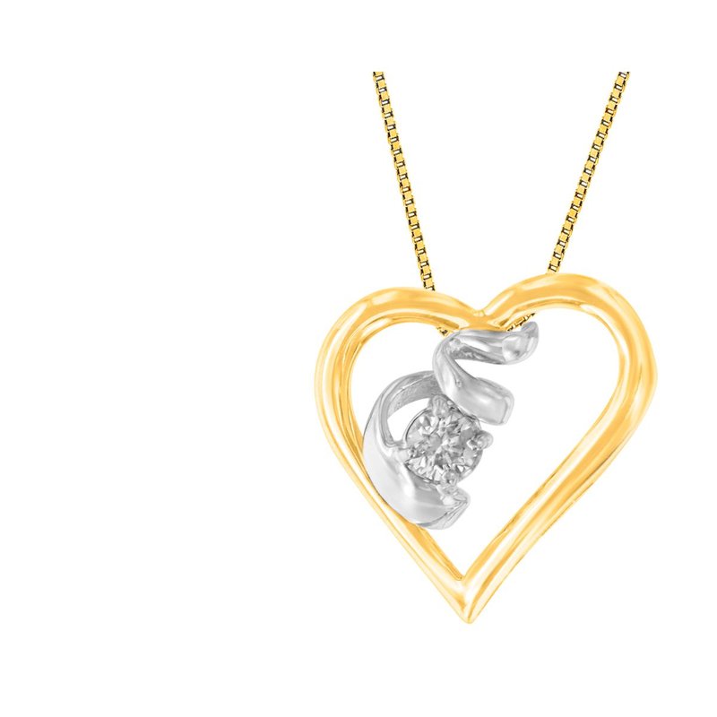 Haus Of Brilliance Espira 10k Two-tone Gold 1/10 Cttw Diamond Pendant Necklace In White