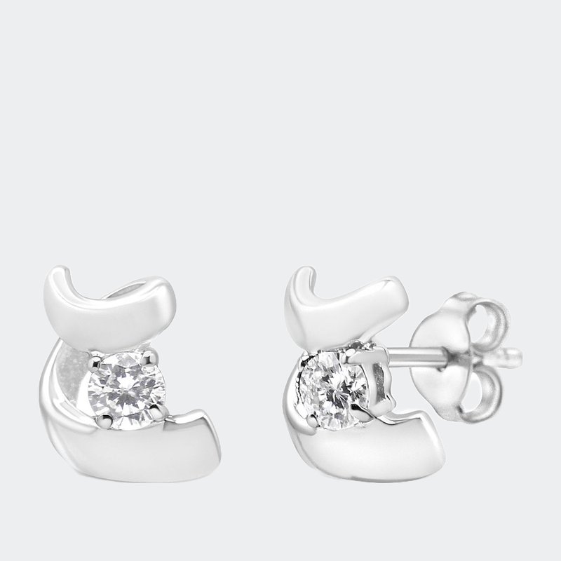Haus Of Brilliance Espira Sterling Silver Round Cut Diamond Fashion Earrings In White