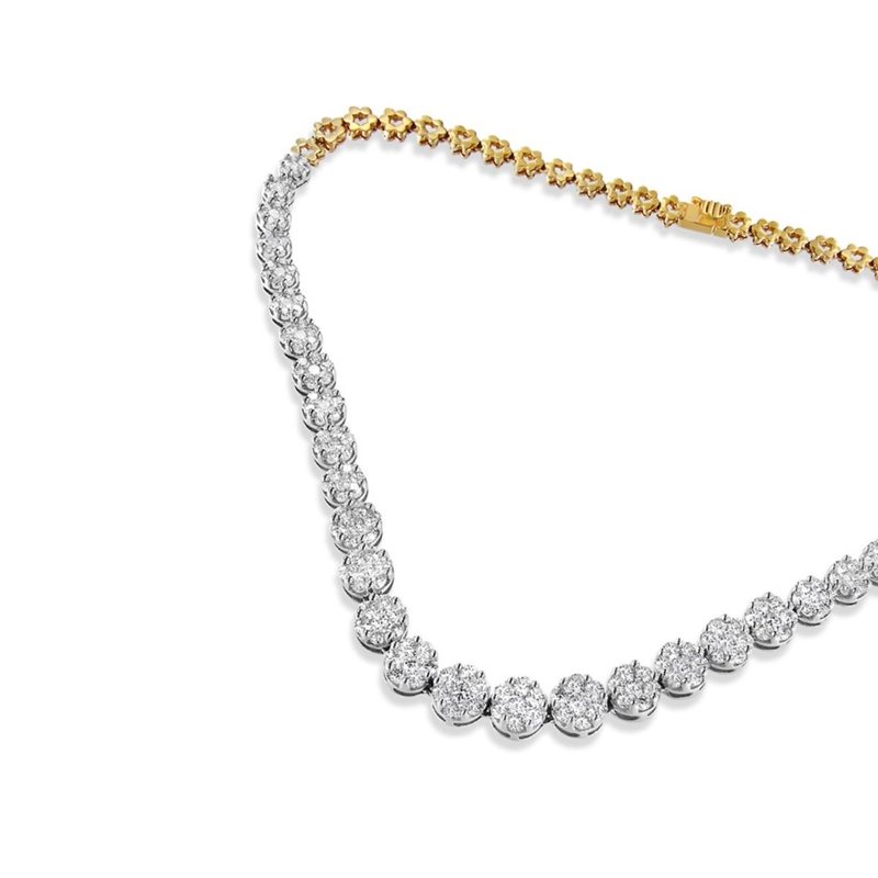 Shop Haus Of Brilliance Igi Certified 14k Yellow Gold 14 3/4 Cttw Pave Set Round-cut Diamond Riviera Necklace
