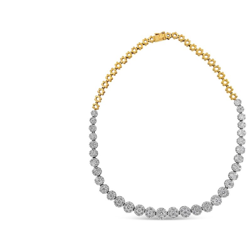 Haus Of Brilliance Igi Certified 14k Yellow Gold 14 3/4 Cttw Pave Set Round-cut Diamond Riviera Necklace