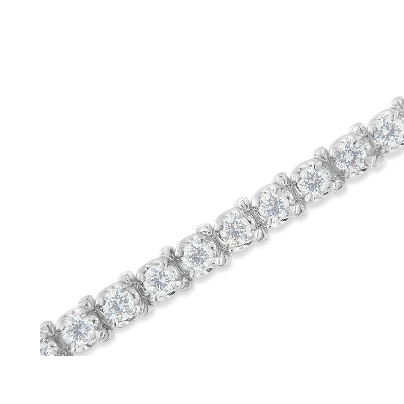 Shop Haus Of Brilliance Igi Certified 7.0 Cttw Round-brilliant Diamond 14k White Gold 7” Hinged Tennis Bracelet