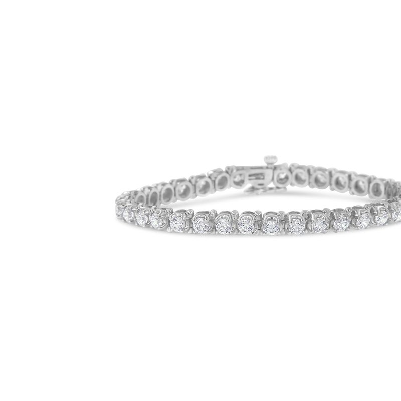 Haus Of Brilliance Igi Certified 7.0 Cttw Round-brilliant Diamond 14k White Gold 7” Hinged Tennis Bracelet
