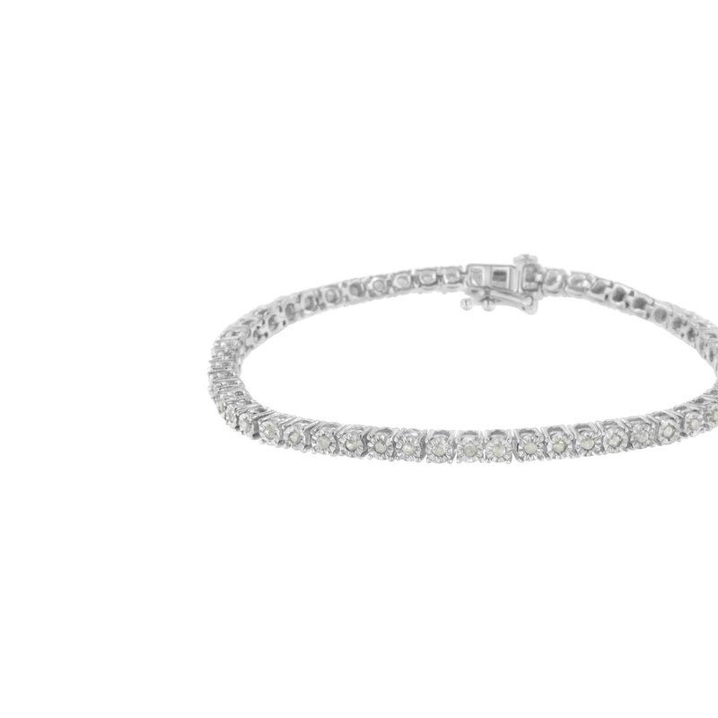 Shop Haus Of Brilliance Miracle Set Round-cut Lab Grown Diamond Illusion 7" Tennis Bracelet In White