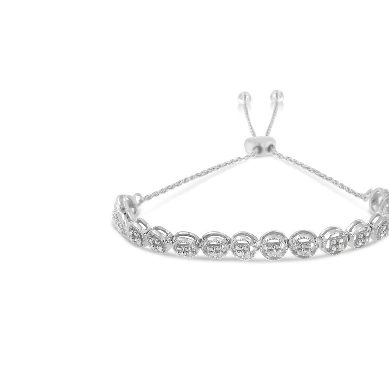 Haus Of Brilliance Sterling Silver Diamond Bolo Bracelet In White