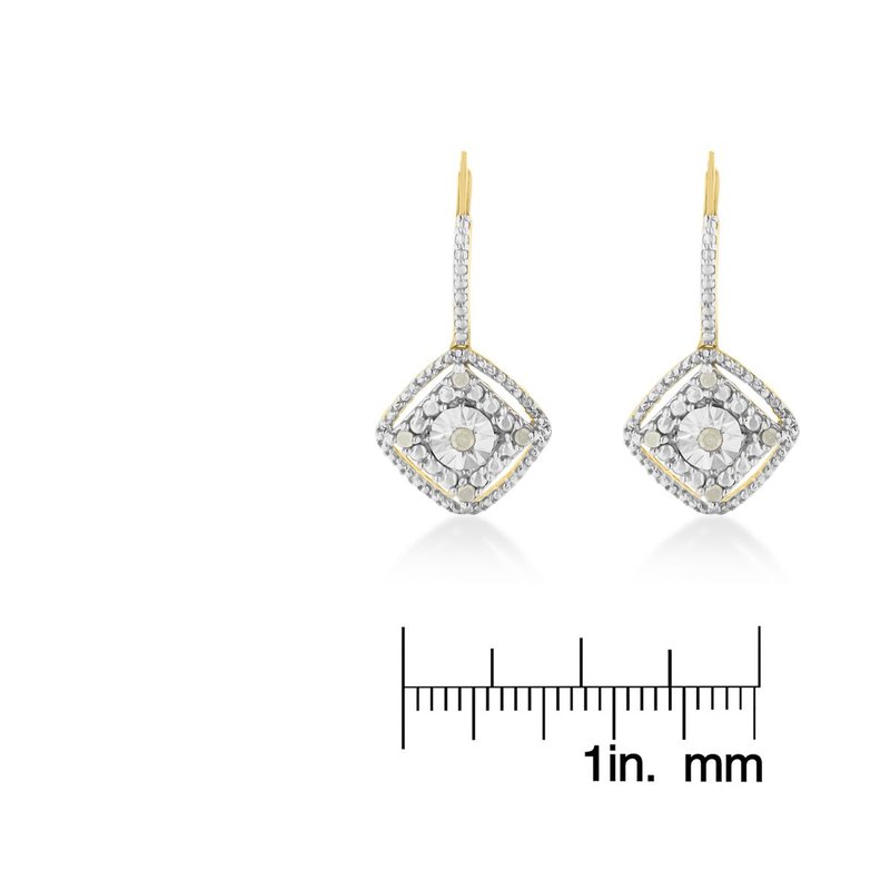 Shop Haus Of Brilliance Sterling Silver Rose Diamond Dangle Earring In Yellow
