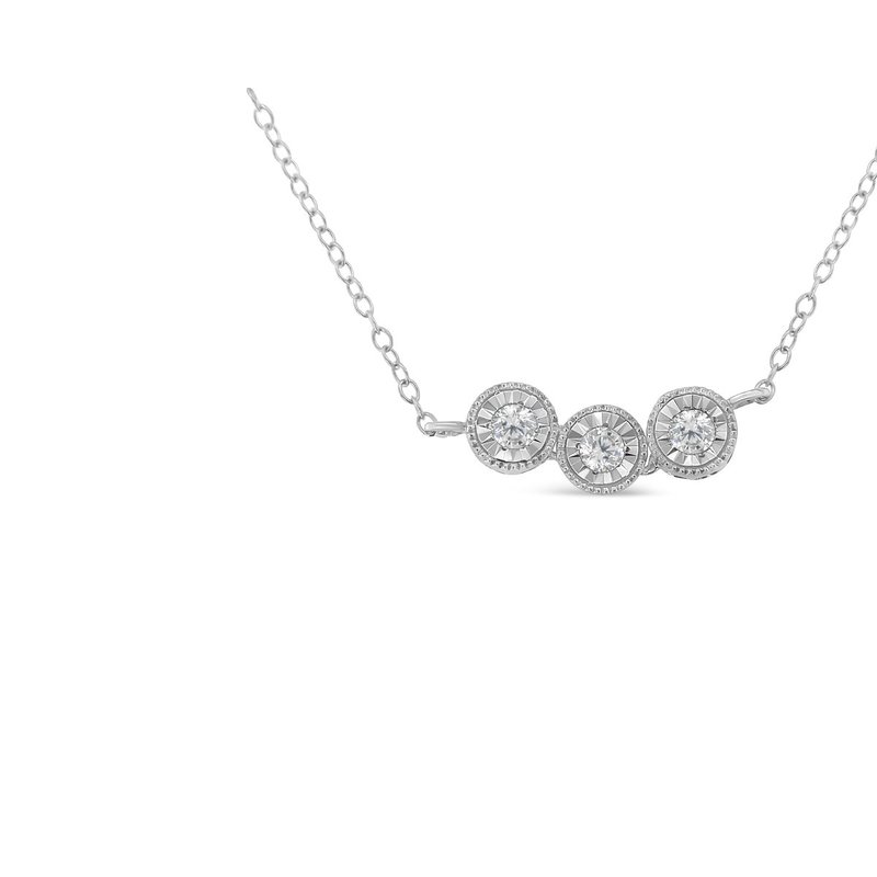 Haus Of Brilliance Sterling Silver Round Diamond Pendant Necklace In Grey