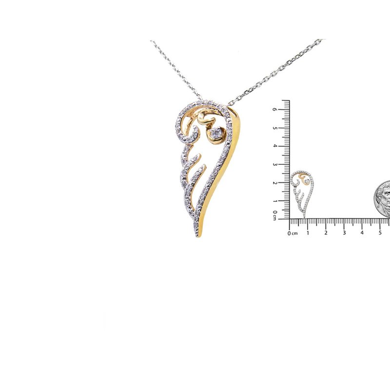 Shop Haus Of Brilliance Yellow Plated Sterling Silver Diamond Angel Wing Pendant Necklace
