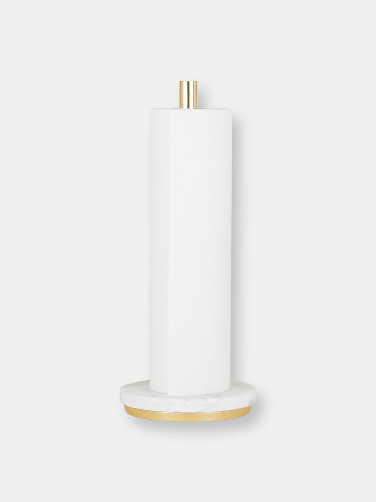 Simple Marble + Brass Paper Towel Holder