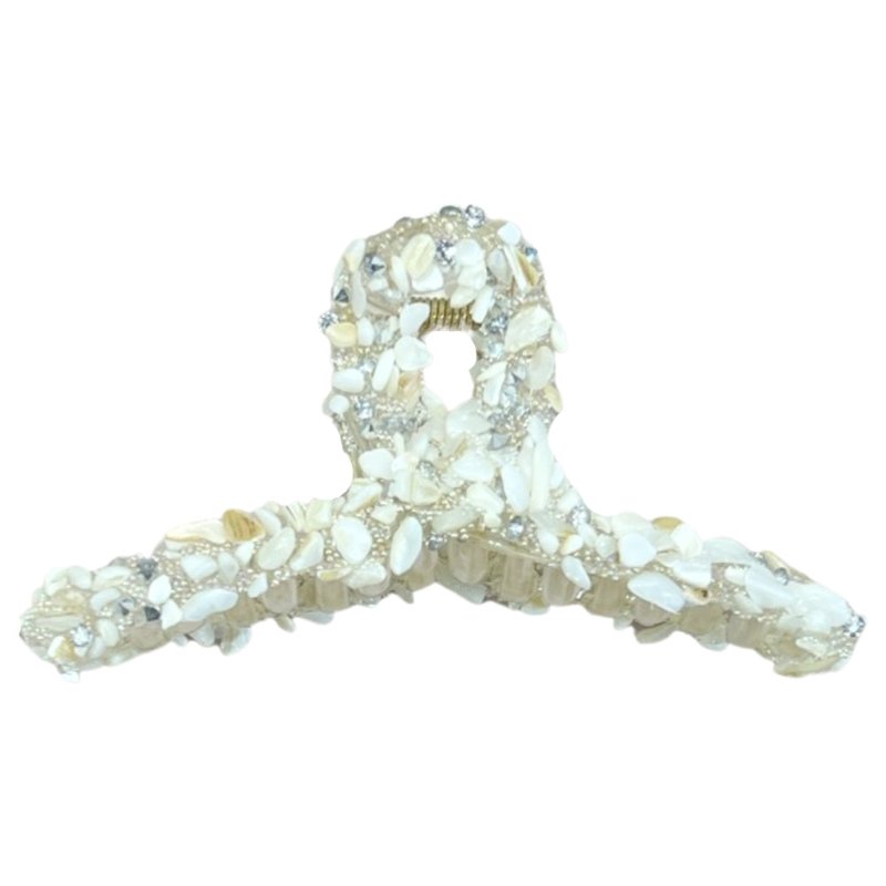 Headbands Of Hope Looped Claw Clip In White