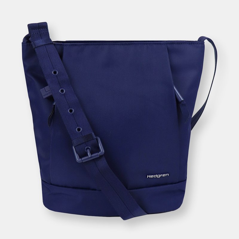 Hedgren Helia Sustainably Made Bucket Bag Black In Bright Navy Blue