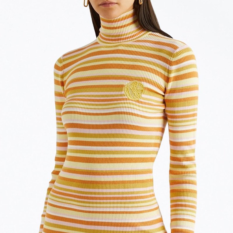 Shop Helmstedt Awa Ribbed-knit Turtleneck Top In Yellow