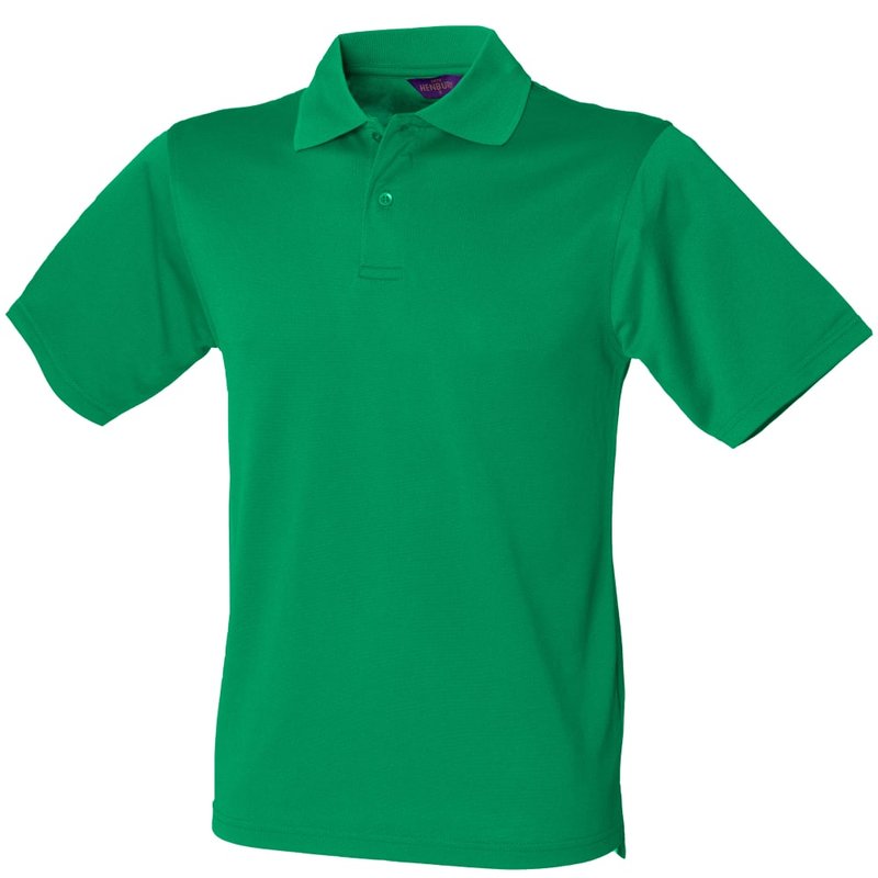 Henbury Mens Coolplus® Pique Polo Shirt (kelly Green)