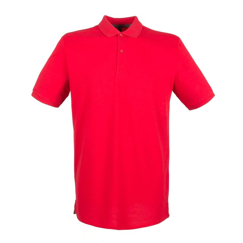 Henbury Mens Modern Fit Cotton Pique Polo Shirt (classic Red)