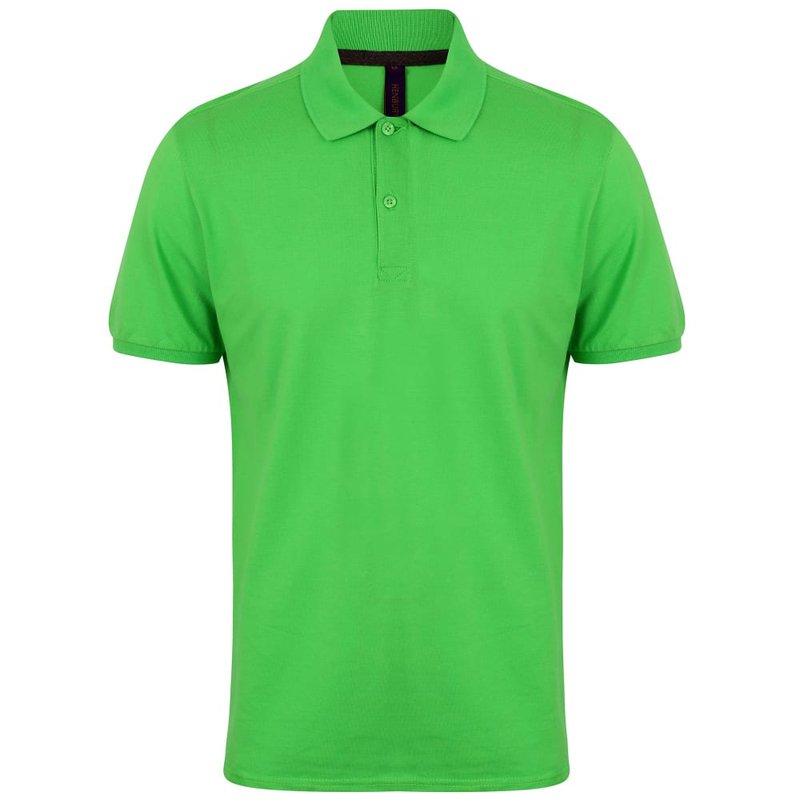 Henbury Mens Modern Fit Cotton Pique Polo Shirt (lime)