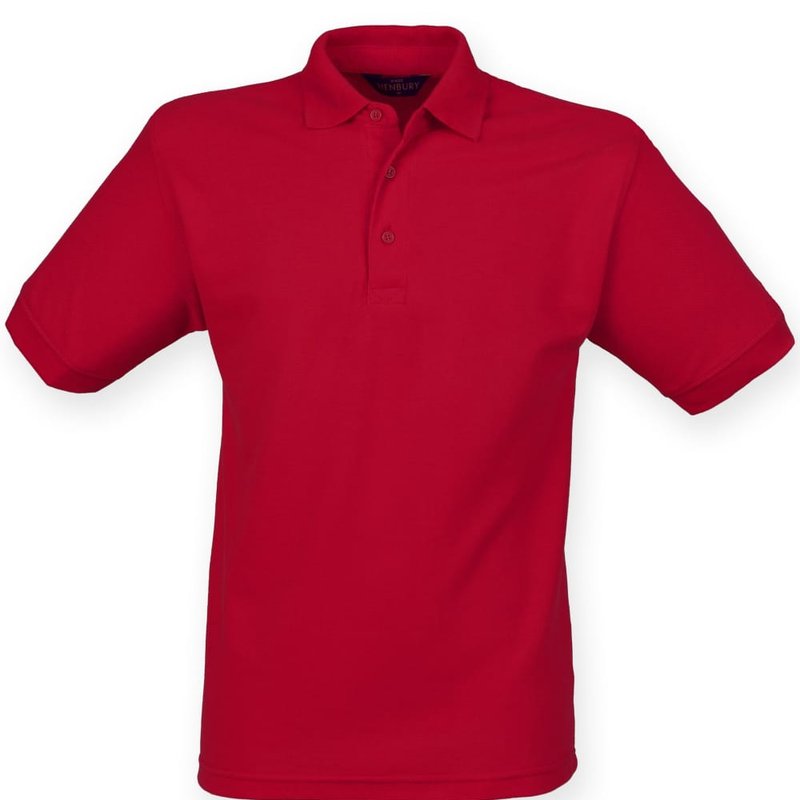 Henbury Mens Short Sleeved 65/35 Pique Polo Shirt (vintage Red)