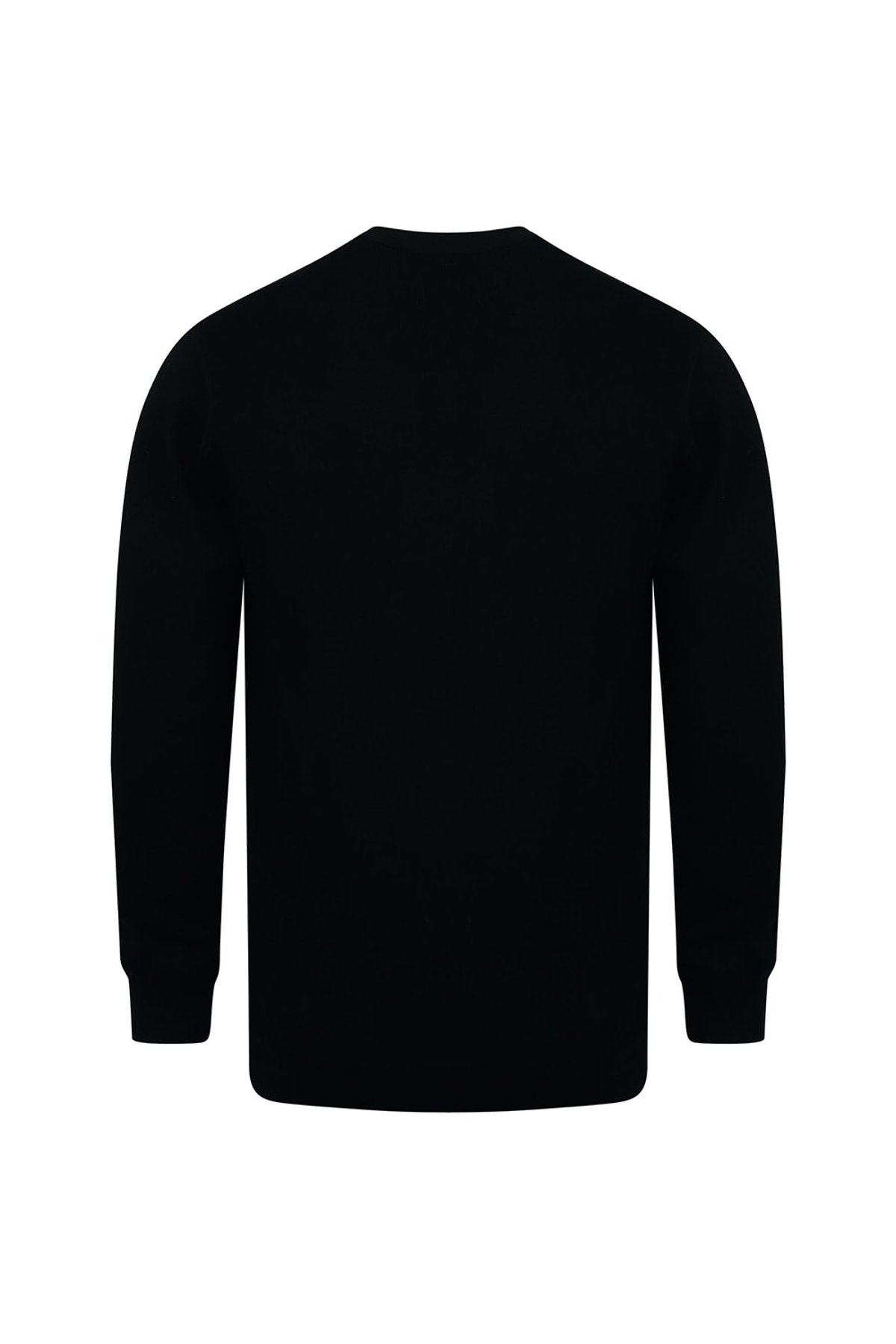 Henbury Mens Crew Neck 12 Gauge Fine Knit Jumper / Sweatshirt Black M