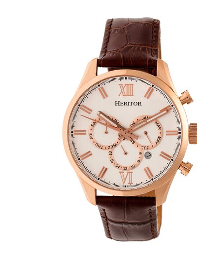 Heritor Watches Heritor Automatic Benedict Leather-Band Watch w/ Day/Date product