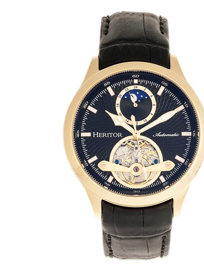 Heritor Watches Heritor Automatic Gregory Semi-Skeleton Leather-Band Watch product