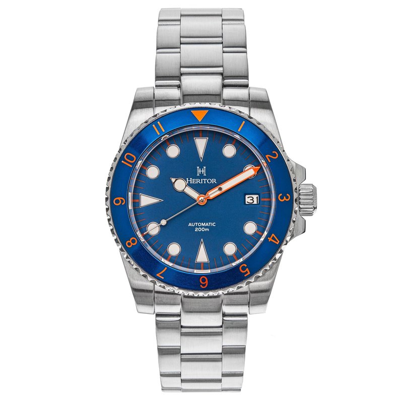 Shop Heritor Automatic Luciano Bracelet Watch With Date In Blue