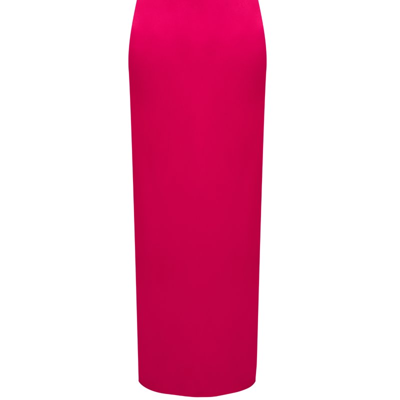 Hervanr Aubrey Satin Halter Maxi Dress In Pink