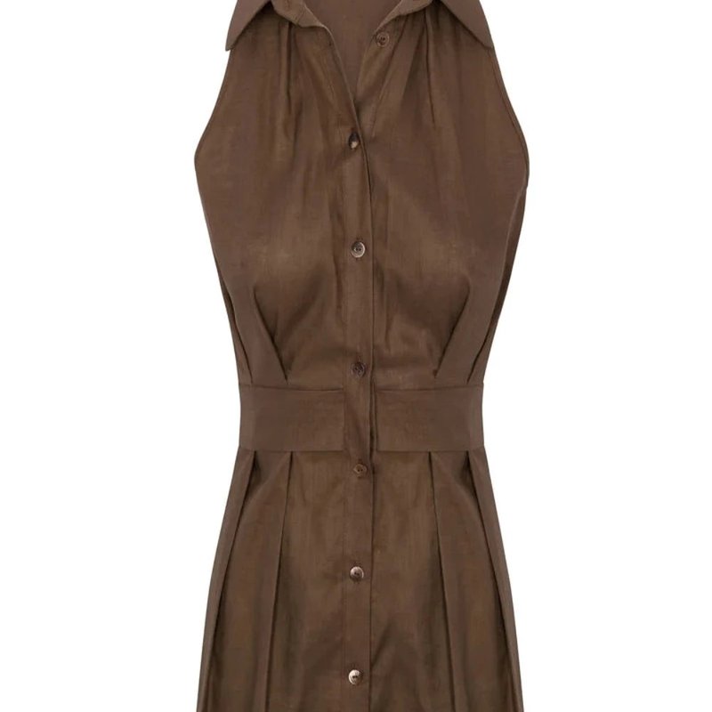 Hevron Domino Mini Dress In Brown