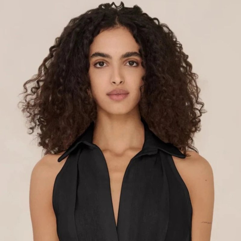 Shop Hevron Sloan Linen Vest Black