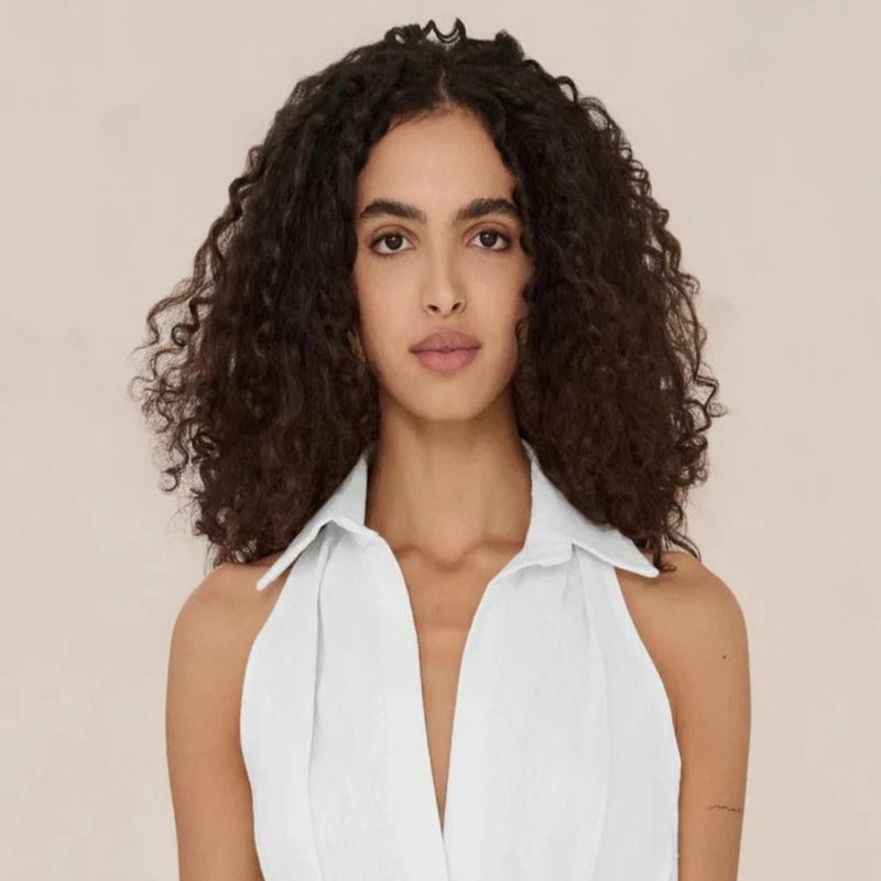 Shop Hevron Sloan Linen Vest In White