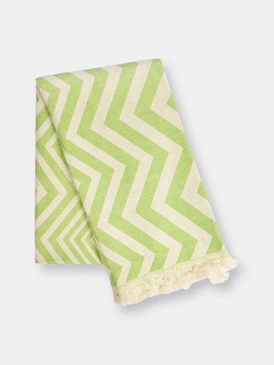 HILANA: Upcycled Cotton Mersin Chevron Towel / Blanket - Green product