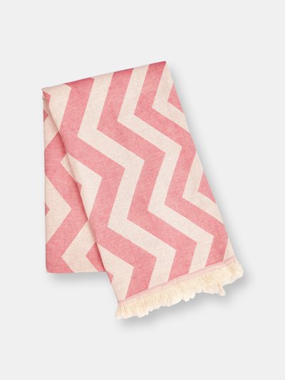 HILANA: Upcycled Cotton Mersin Chevron Towel / Blanket Pink product