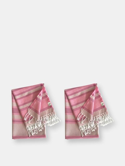 HILANA: Upcycled Cotton Samara Pink Turkish Towel - 2 Pack product