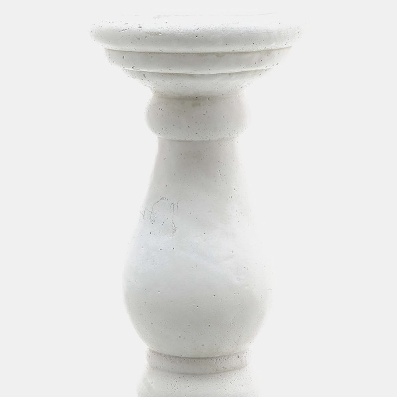 Hill Interiors Ceramic Matte Candle Holder (30cm X 14cm X 14cm) In White