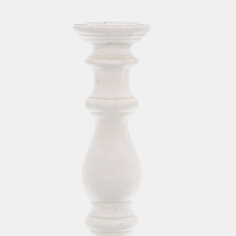 Hill Interiors Column Candle Holder In White