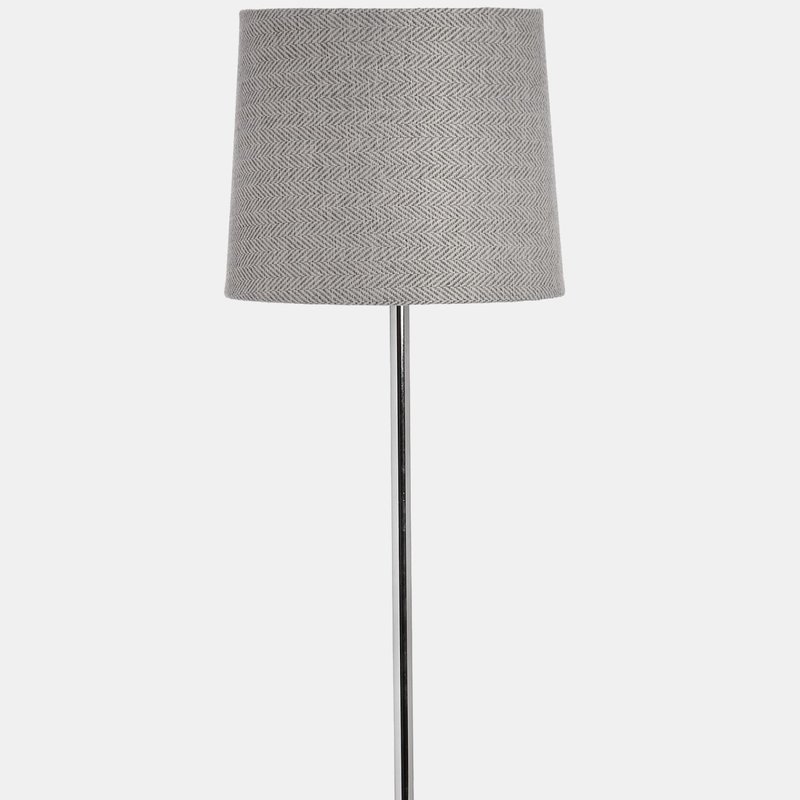 Hill Interiors Genoa Long Stem Chrome Metal Table Lamp In Grey