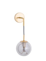 Globe Smoked Glass Hanging Wall Light One Size - Brass - Brass