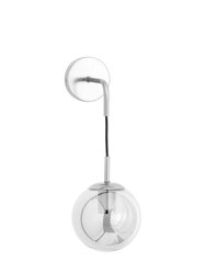 Globe Smoked Glass Hanging Wall Light One Size -  Silver - Silver