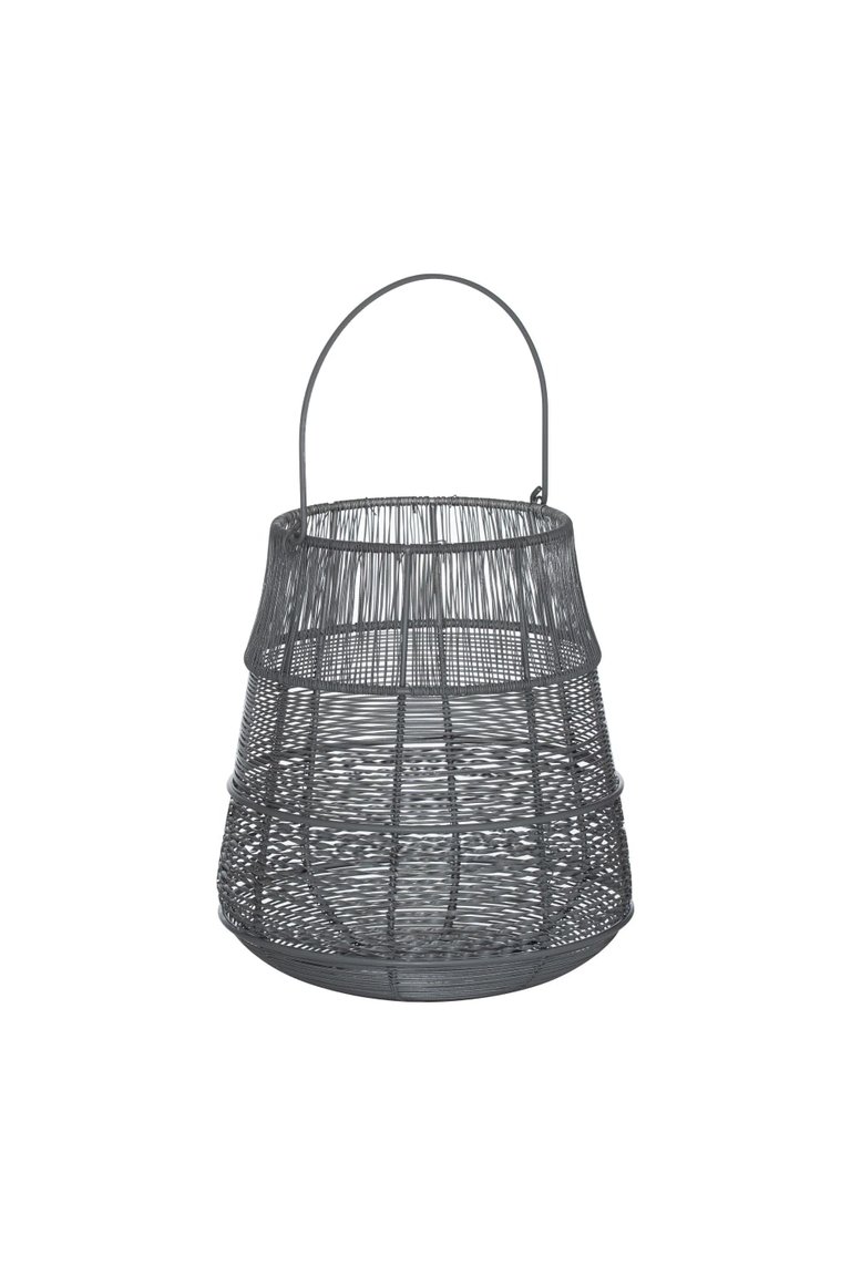 Hill Interiors Glowray Conical Lantern (Gray/Silver) (34cm x 26cm x 26cm) - Gray/Silver