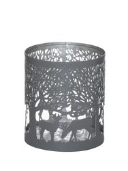 Hill Interiors Glowray Stag In Forest Candle Lantern (Gray/Silver) (10cm x 9cm x 9cm) - Gray/Silver