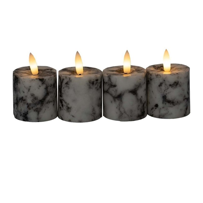 Shop Hill Interiors Luxe Collection Marble Effect Electric Candle In White