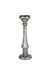 Hill Interiors Ribbed Mercury Effect Pillar Candle Holder (Silver) (53cm x 16cm x 16cm) - Silver