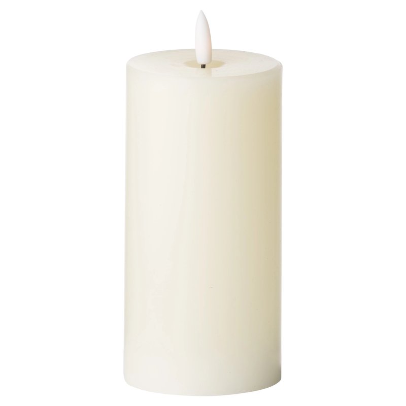 Hill Interiors Luxe Collection Natural Glow 3 X 6 Led Ivory Candle In White