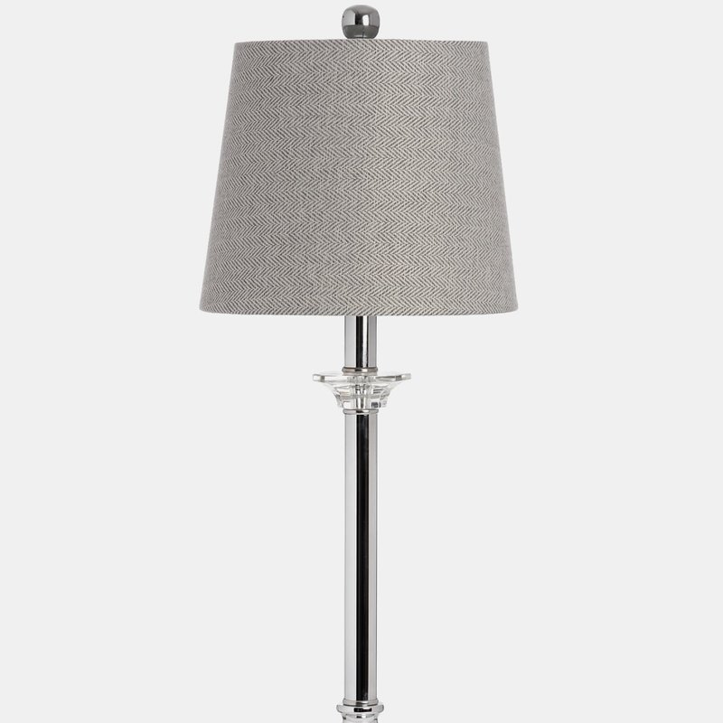 Hill Interiors Milan Chrome Metal Table Lamp In Grey