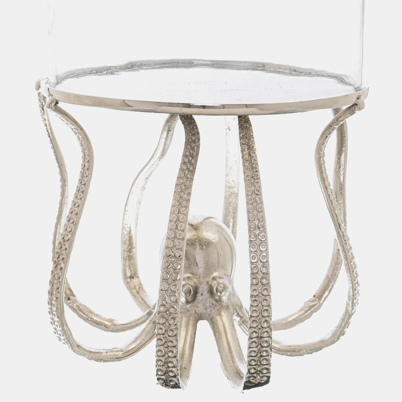 Hill Interiors Octopus Cake Stand Cloche In Grey
