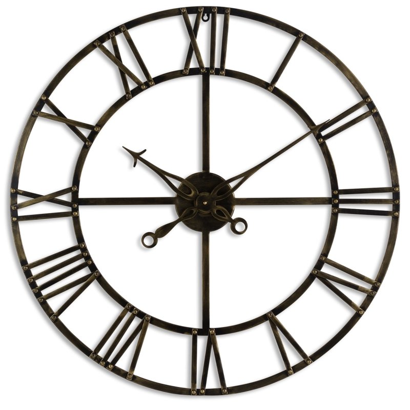 Hill Interiors Small Skeleton Clock In Brown