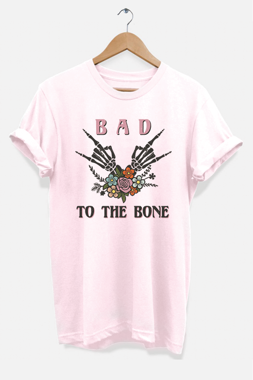 Hipsters Remedy Bad To The Bone T-shirt In Pink