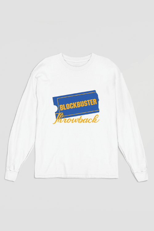 Hipsters Remedy Blockbuster Throwback Long Sleeve T-shirt In White